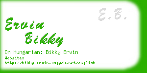 ervin bikky business card